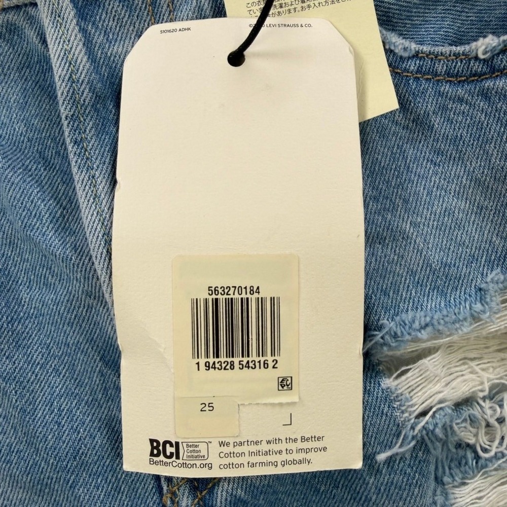 NEW Levis Premium 501XX High Rise Distressed Denim Shorts Womens 25 Light Wash - Picture 6 of 16